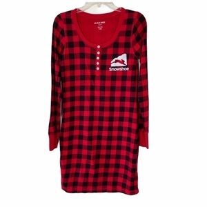 Little Blue House Snowshoe Pajama Dress Red XS